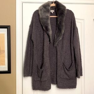 Faux Fur Lined Cardigan